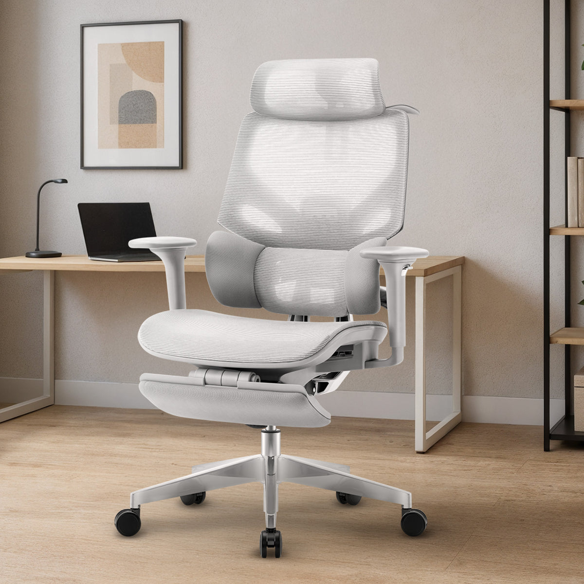Ergonomischer Bürostuhl mit Fußstütze Mark Adler Expert 8.7 Grey Mesh