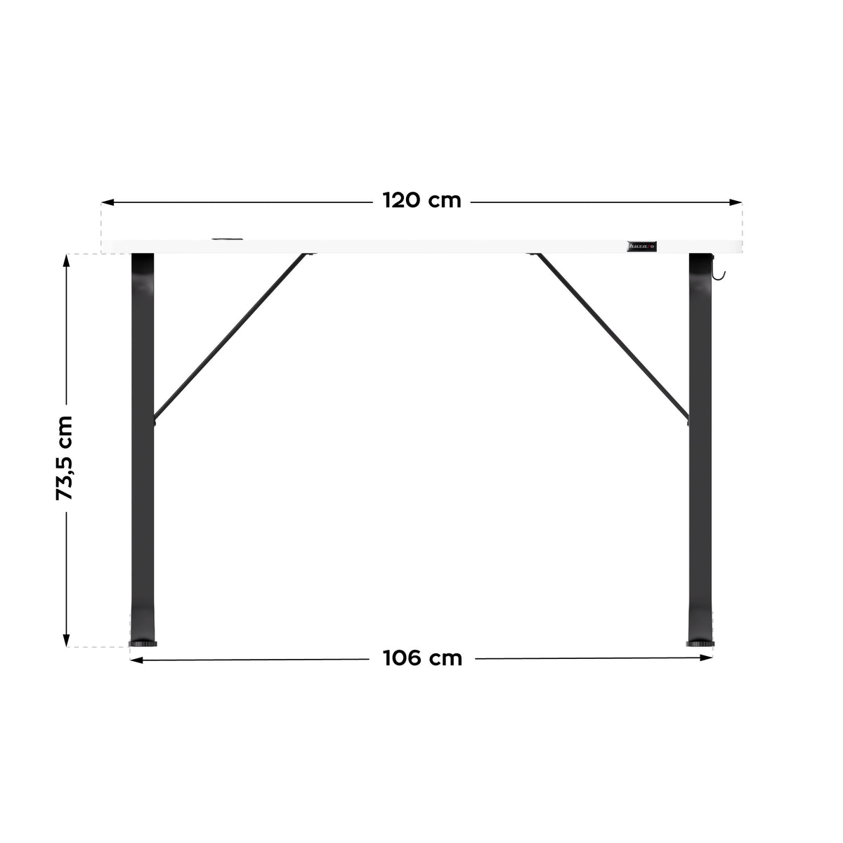 Gaming-Schreibtisch Huzaro Hero 1.5 White 120 cm