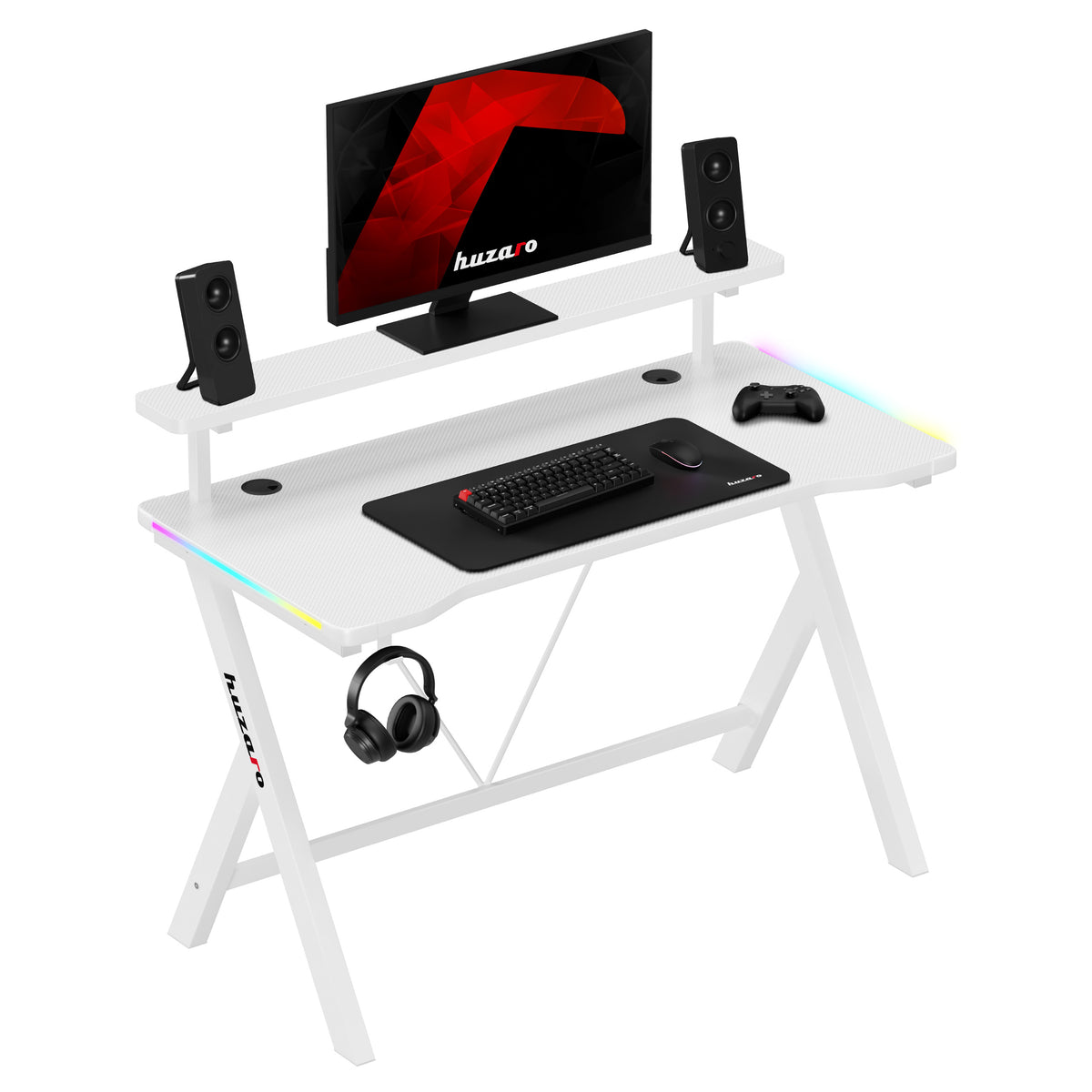 Gaming-Schreibtisch LED Huzaro Hero 1.9 RGB White 120 cm
