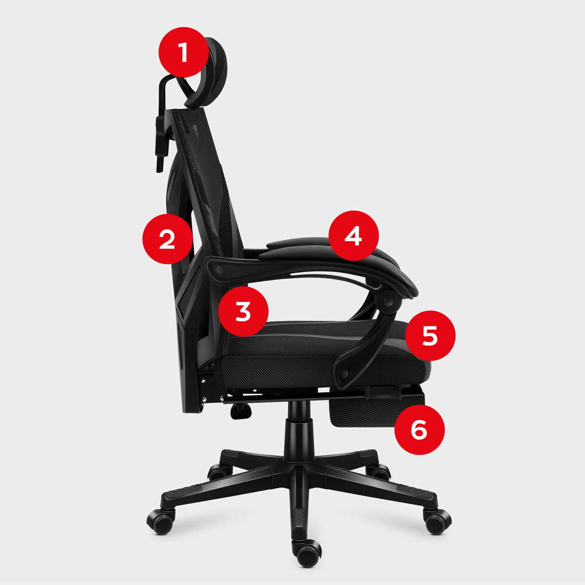 Gaming-Stuhl HUZARO COMBAT 5.0 Black