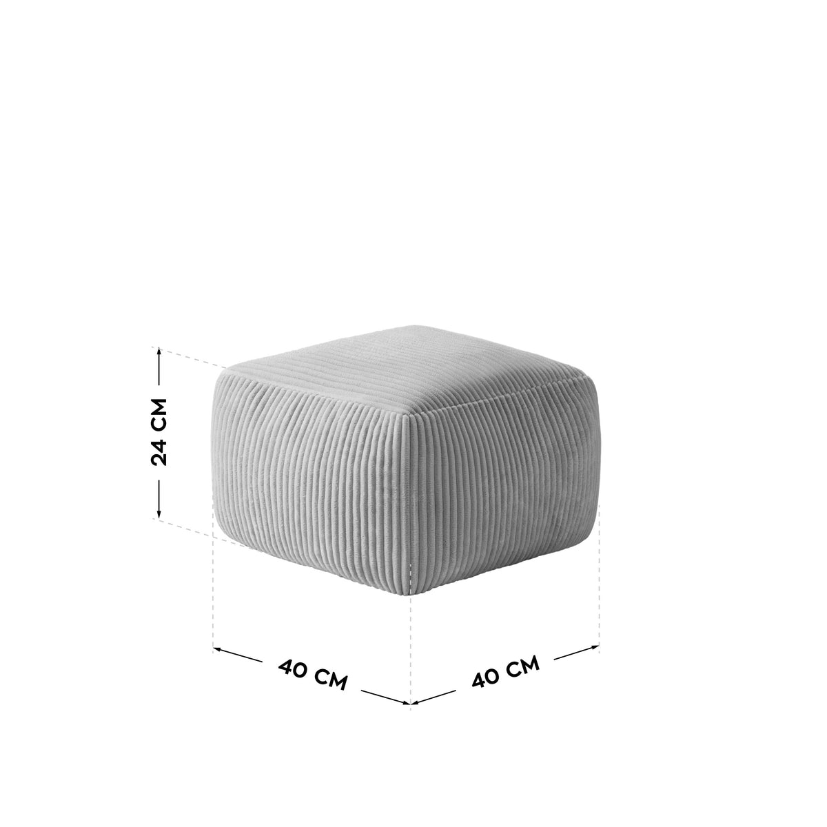 Cord-Sitzsack mit Fußstütze Mark Adler Comfy 3.0 Grey