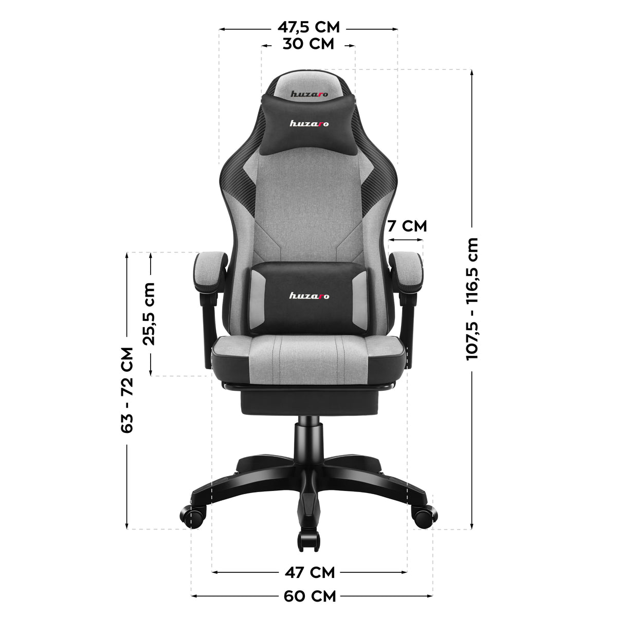 Gaming-Sessel Huzaro Force 3.7 Grau