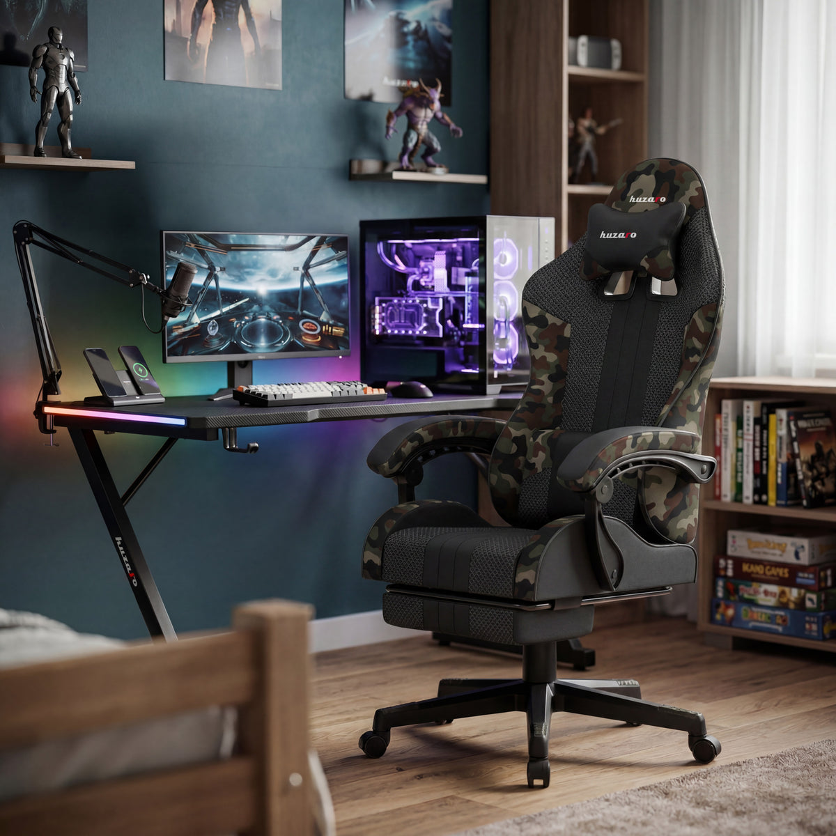 Huzaro Force 4.7 Camo Mesh Gaming-Stuhl
