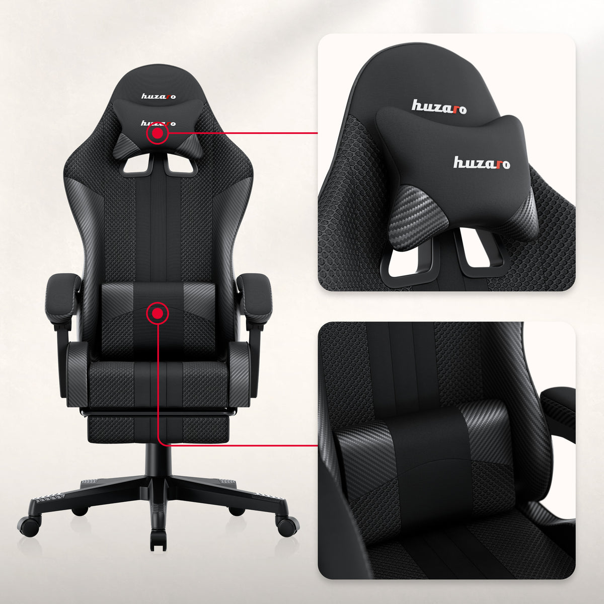 Gaming-Sessel HUZARO Force 4.7 Carbon Mesh