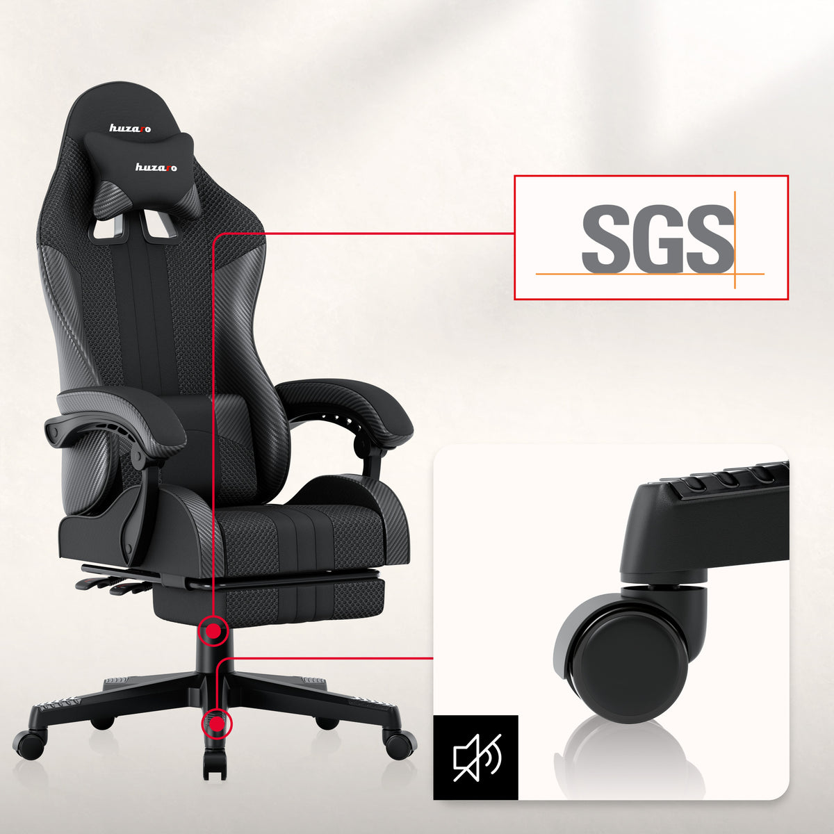 Gaming-Sessel HUZARO Force 4.7 Carbon Mesh