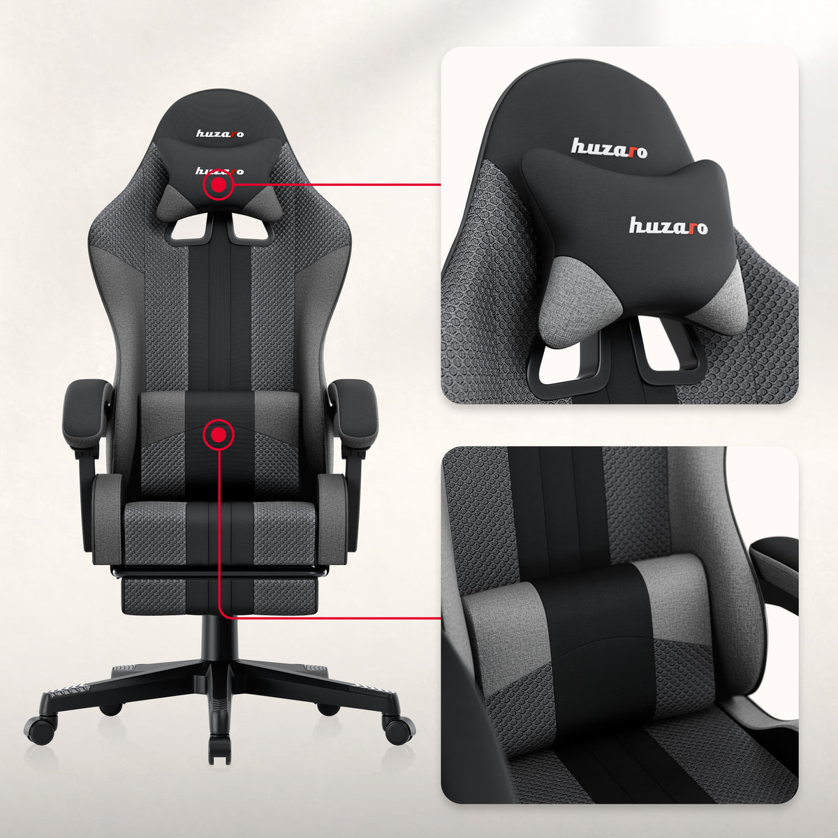 Gaming-Sessel Huzaro Force 4.7 Grey Mesh