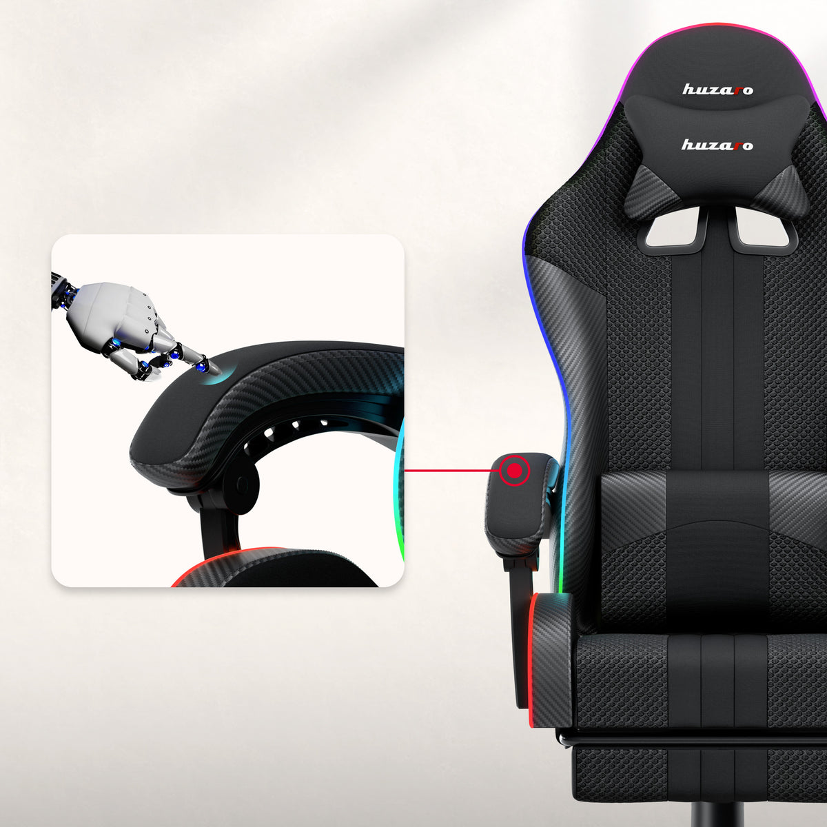 Gaming-Sessel HUZARO Force 4.7 RGB Black Mesh