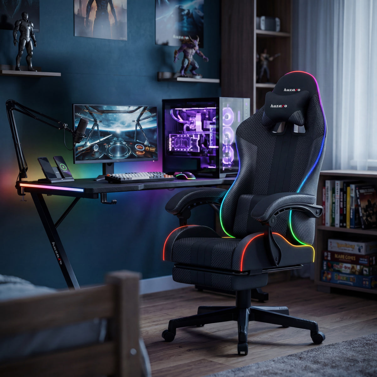 Gaming-Sessel HUZARO Force 4.7 RGB Black Mesh
