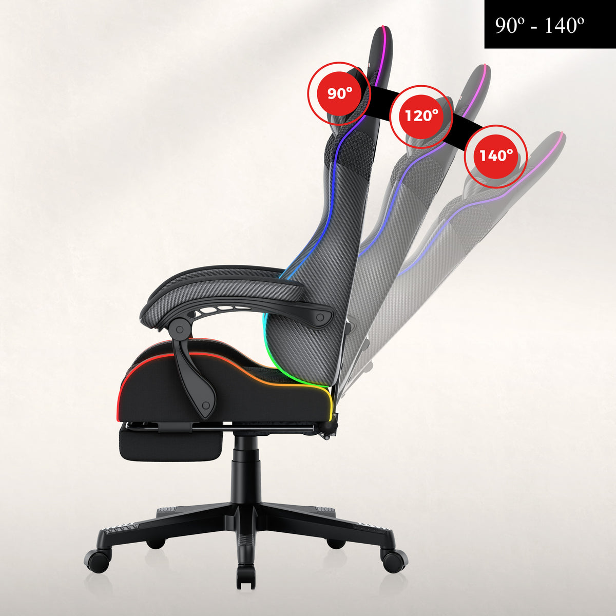 Gaming-Sessel HUZARO Force 4.7 RGB Black Mesh