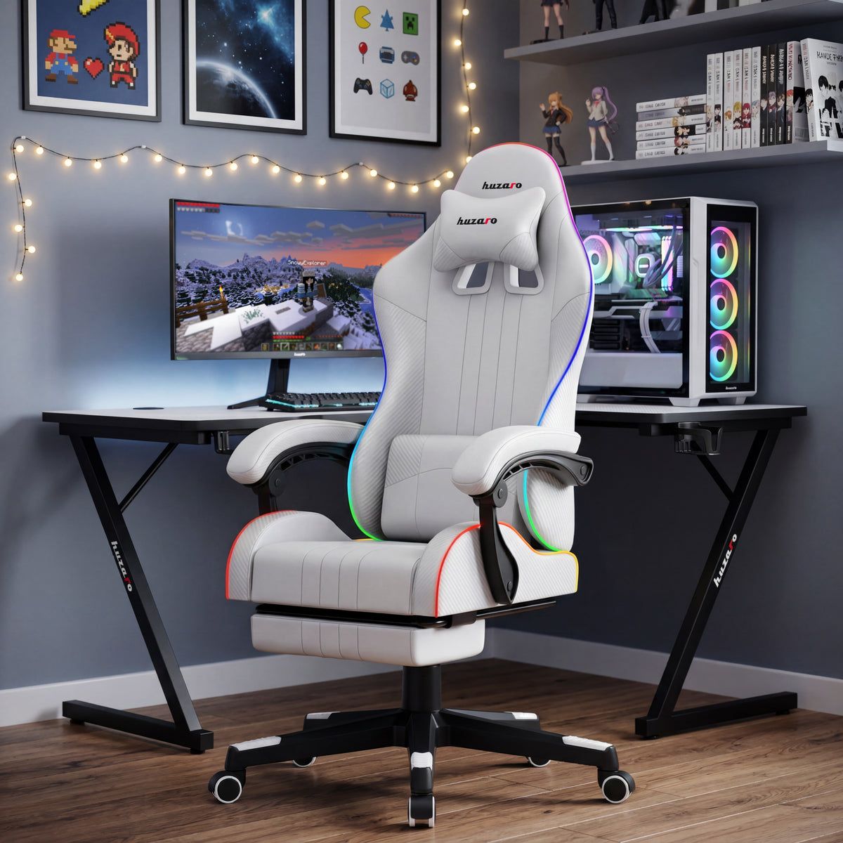 Gaming-Stuhl HUZARO Force 4.7 RGB White