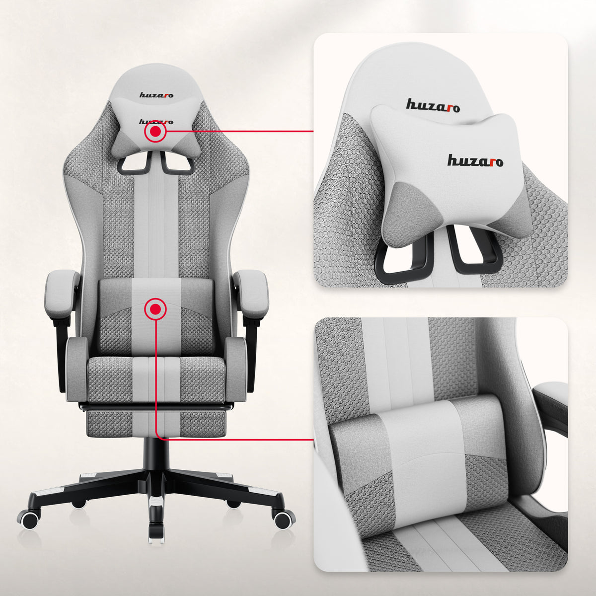Gaming-Stuhl HUZARO Force 4.7 White Mesh
