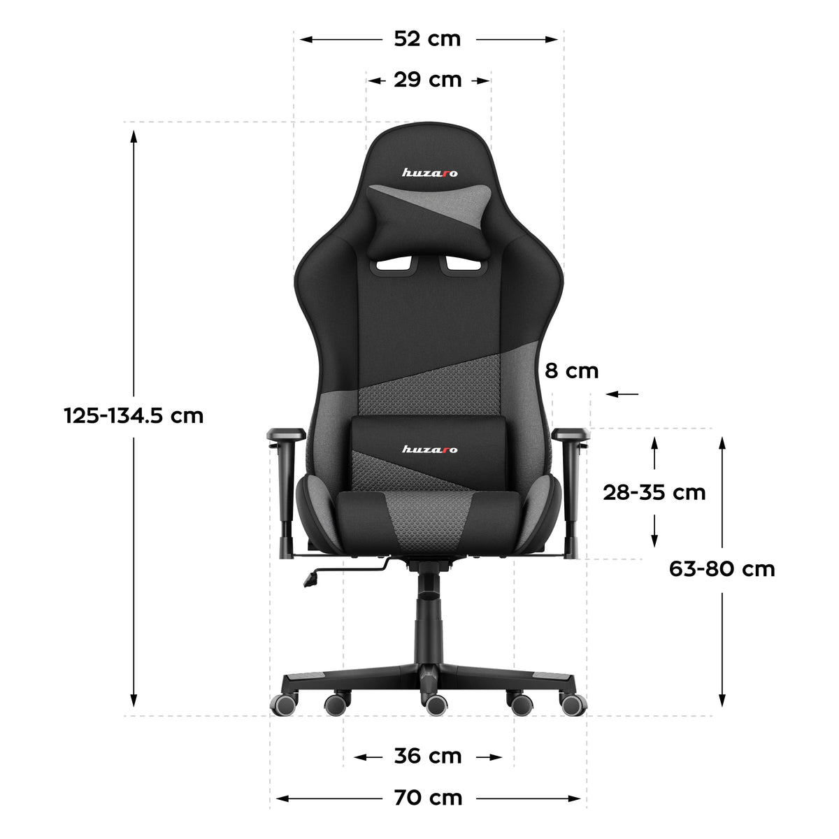 Gaming-Stuhl HUZARO FORCE 6.2 Grey Mesh
