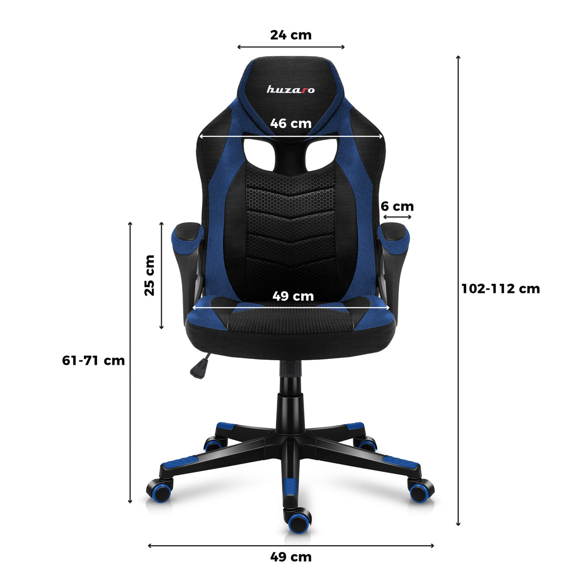 Gaming-Stuhl HUZARO FORCE 2.5 Blue Mesh