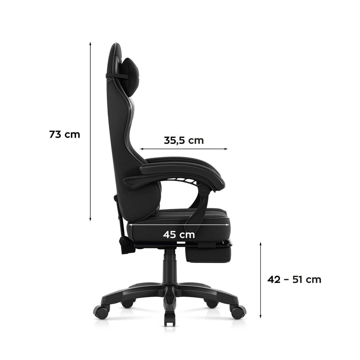 Huzaro Force 3.7 Carbon Black Gaming-Stuhl