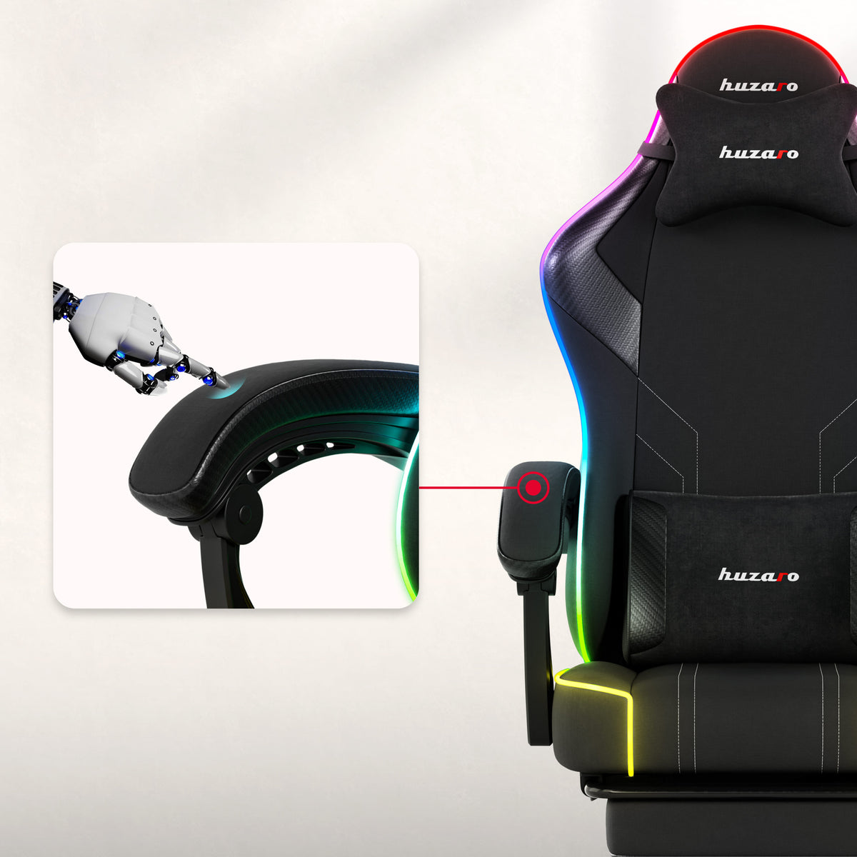 Huzaro Force 3.7 RGB Black Gaming-Stuhl