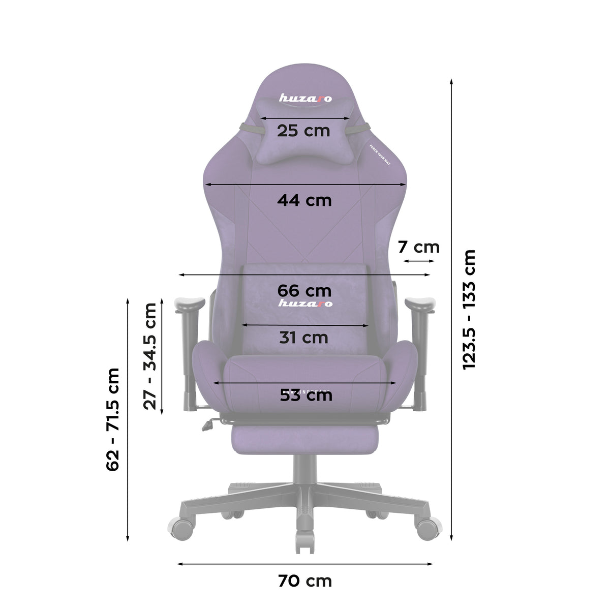 Gaming-Stuhl Huzaro Force 5.7 Lila