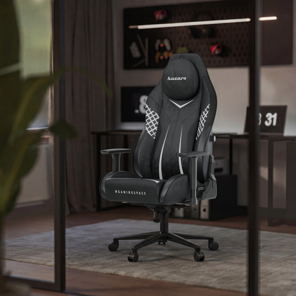 Gaming-Stuhl aus Wildleder Huzaro Force 8.3 Carbon Black