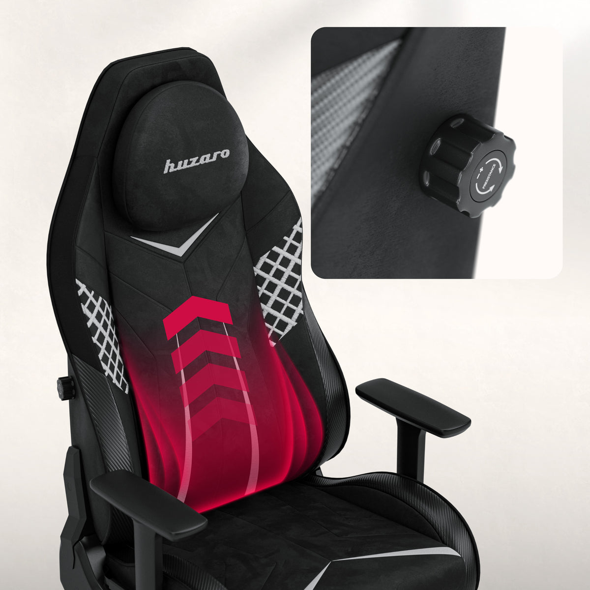 Gaming-Stuhl aus Wildleder Huzaro Force 8.3 Carbon Black