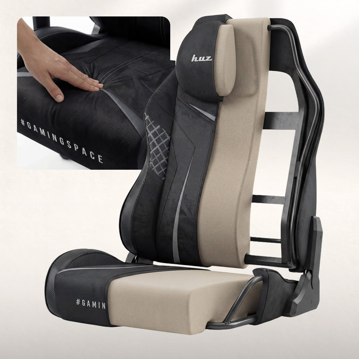 Gaming-Stuhl aus Wildleder Huzaro Force 8.3 Carbon Black