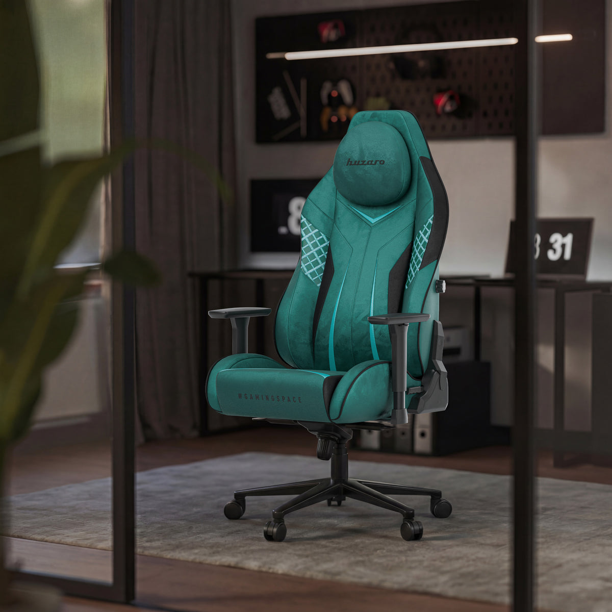 Gaming-Stuhl aus Wildleder Huzaro Force 8.3 Green