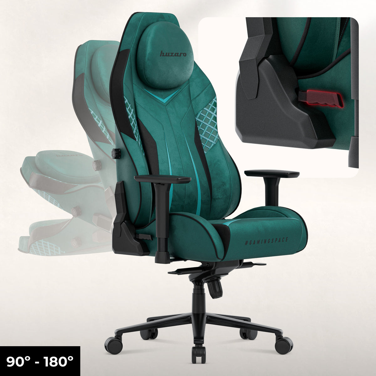 Gaming-Stuhl aus Wildleder Huzaro Force 8.3 Green