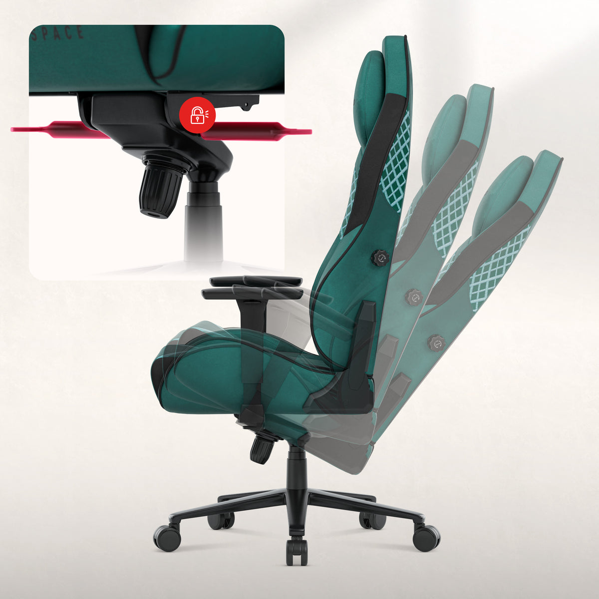 Gaming-Stuhl aus Wildleder Huzaro Force 8.3 Green