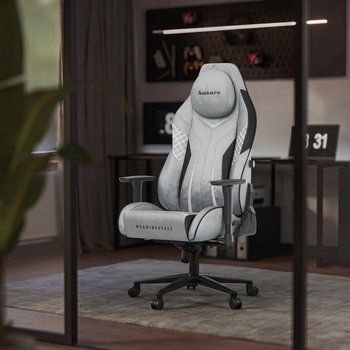 Gaming-Stuhl aus Wildleder Huzaro Force 8.3 Grey