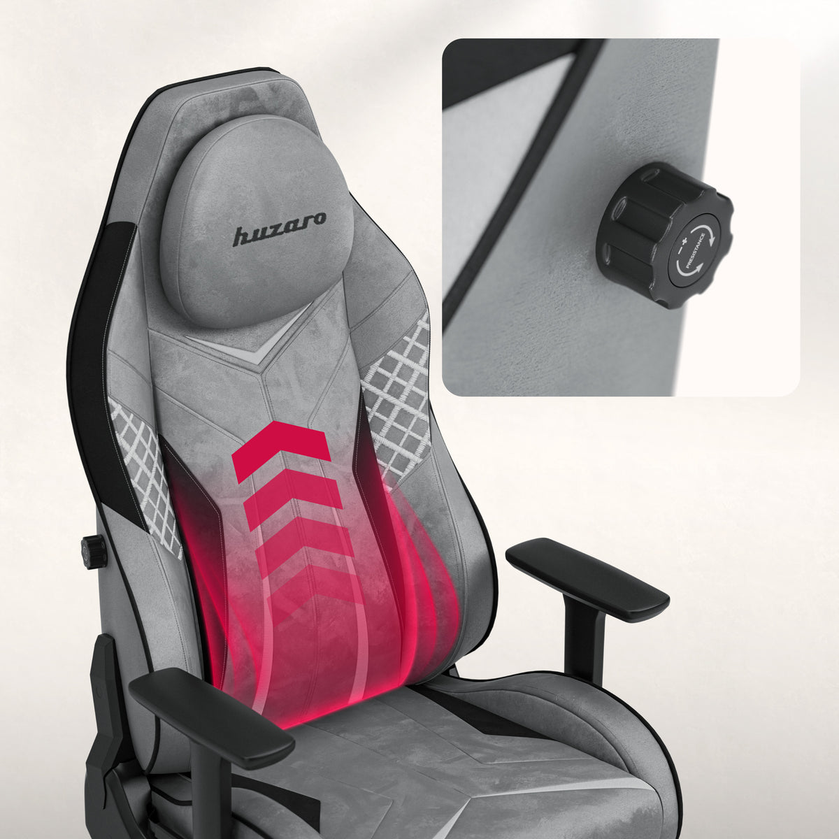 Gaming-Stuhl aus Wildleder Huzaro Force 8.3 Grey