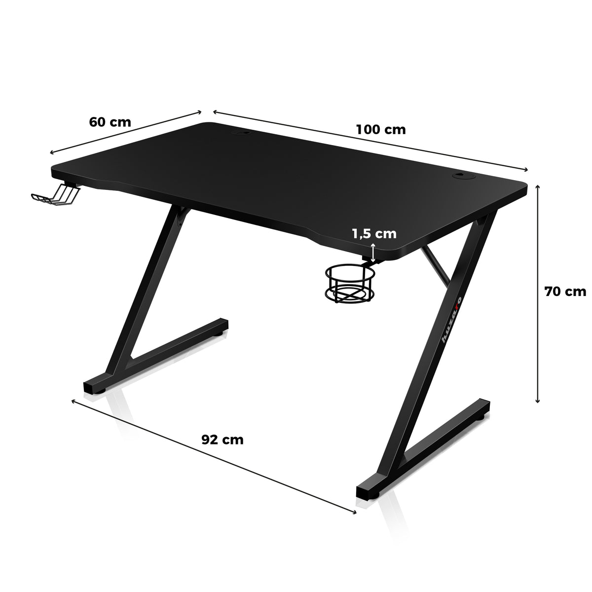 Gaming-Schreibtisch Huzaro Hero 1.8 Black 100 cm