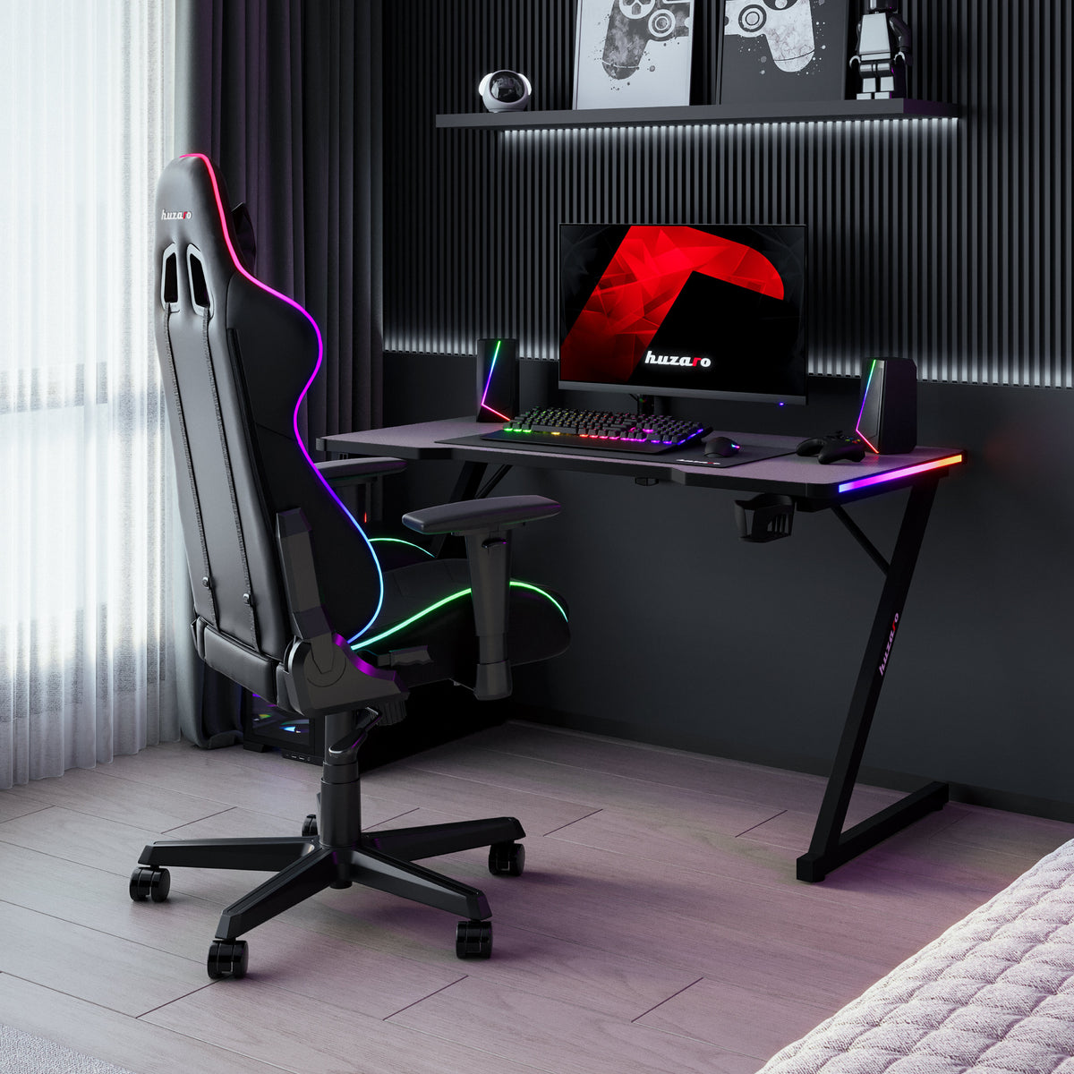 Gaming-Schreibtisch mit RGB-Beleuchtung