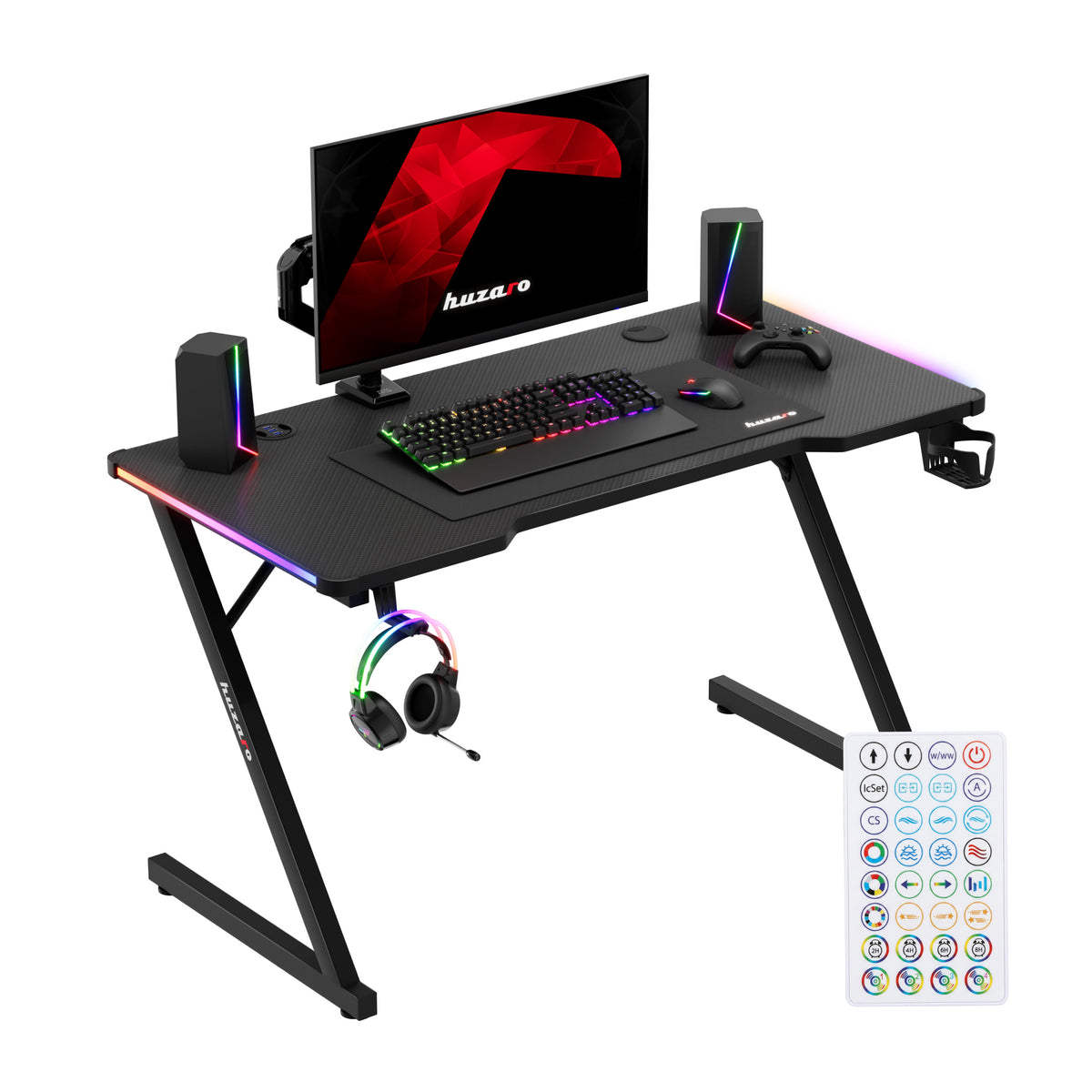 Gaming-Schreibtisch Huzaro Hero 2.5 RGB LED Schwarz 120 cm