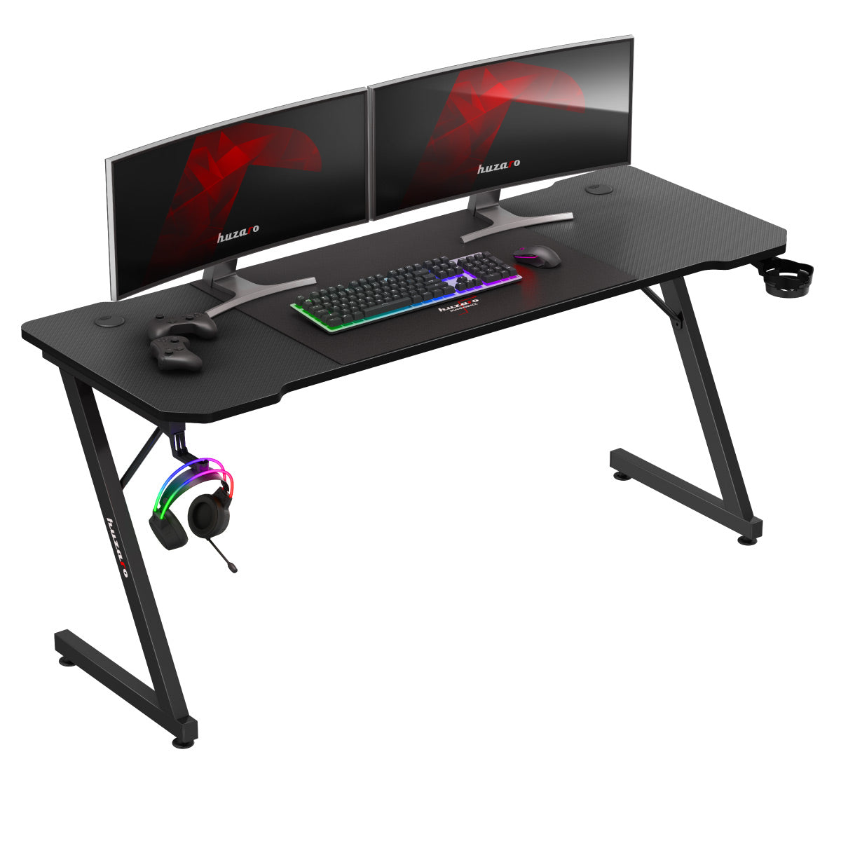Gaming-Schreibtisch Huzaro Hero 4.8 Black 160 cm