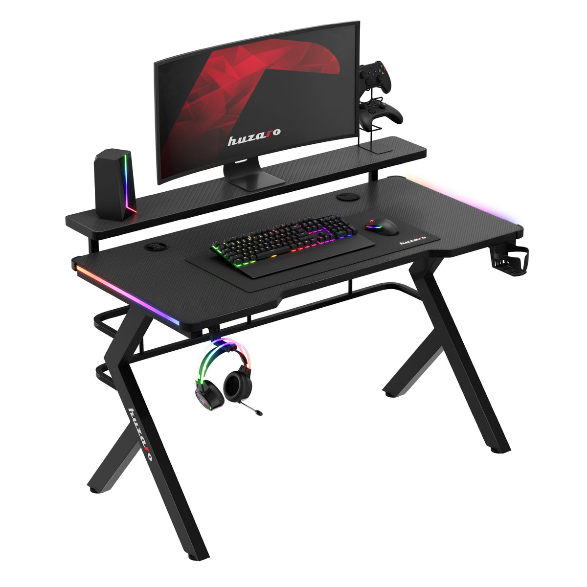 Gaming-Schreibtisch Huzaro Hero 5.0 RGB LED Schwarz 120 cm