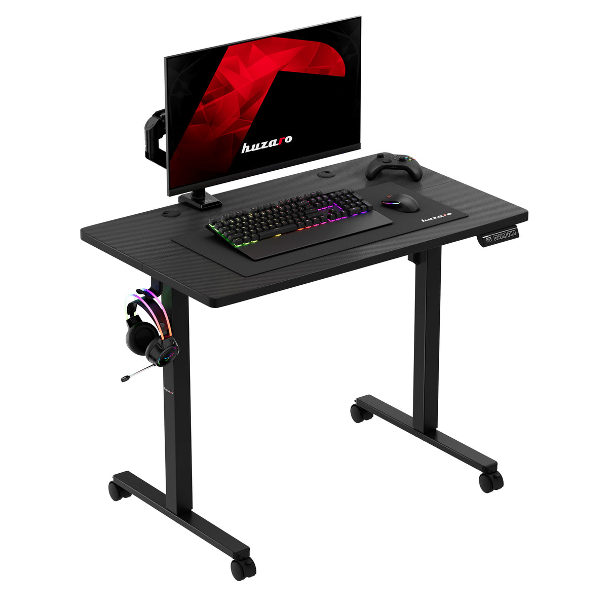 Elektrisch höhenverstellbarer Schreibtisch auf Rollen Huzaro Hero 7.8 Black