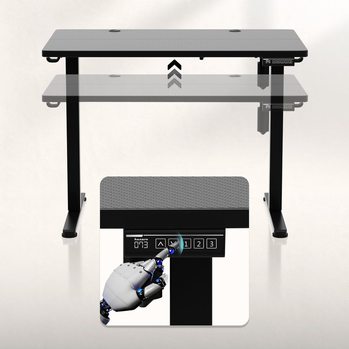 Elektrisch höhenverstellbarer Schreibtisch auf Rollen Huzaro Hero 7.8 Black