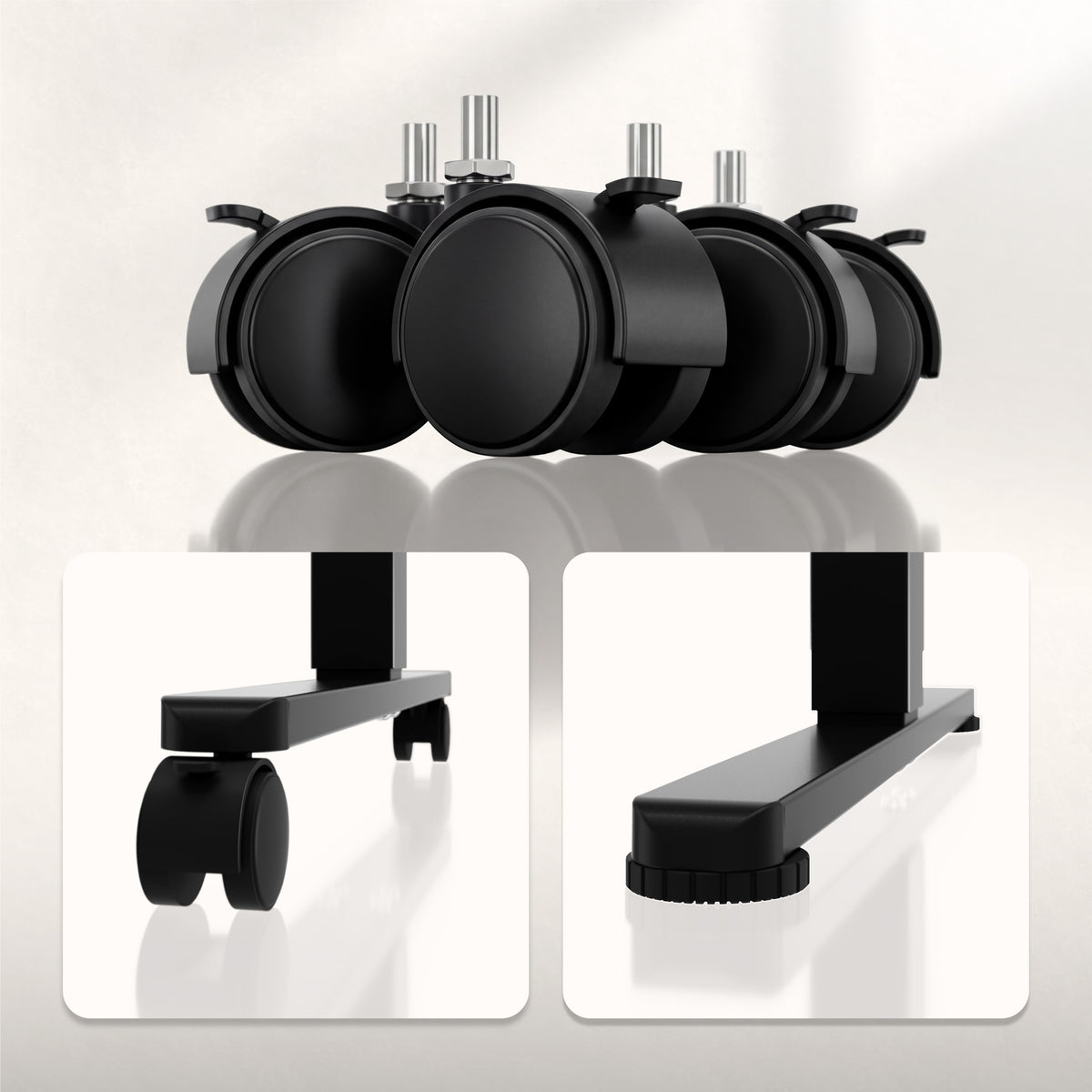 Elektrisch höhenverstellbarer Schreibtisch auf Rollen Huzaro Hero 7.8 Black