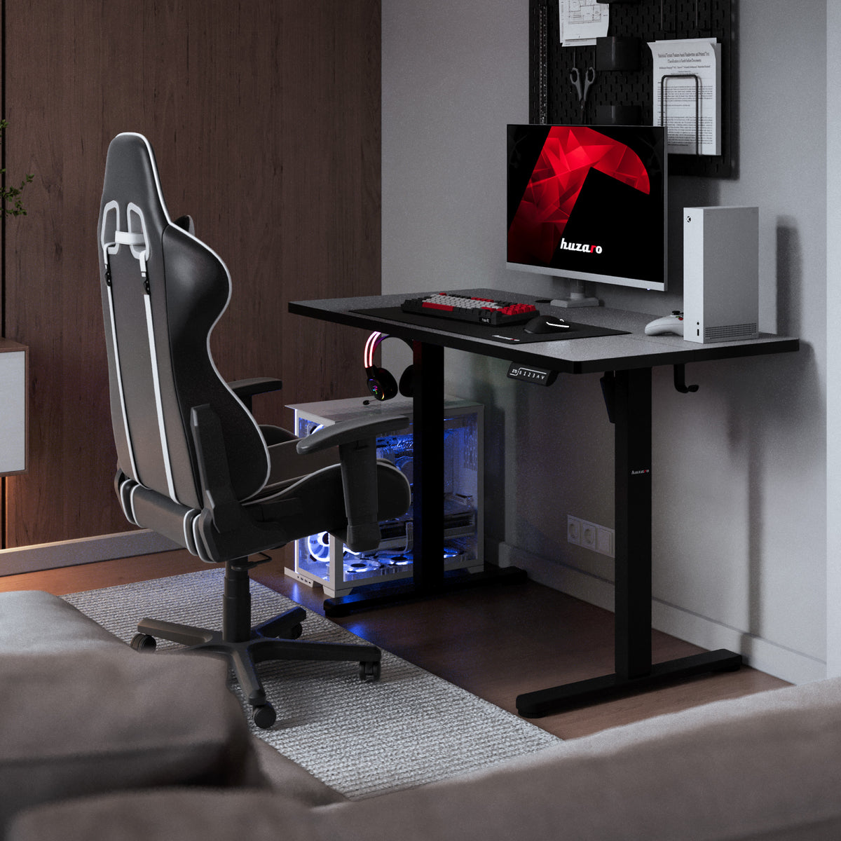 Elektrischer Gaming-Schreibtisch Huzaro Hero 8.1 White
