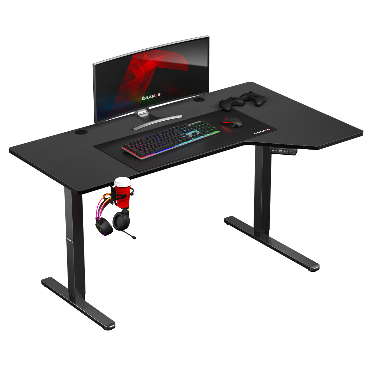 Elektrischer Eckschreibtisch Huzaro Hero 9.1 Schwarz 145 cm