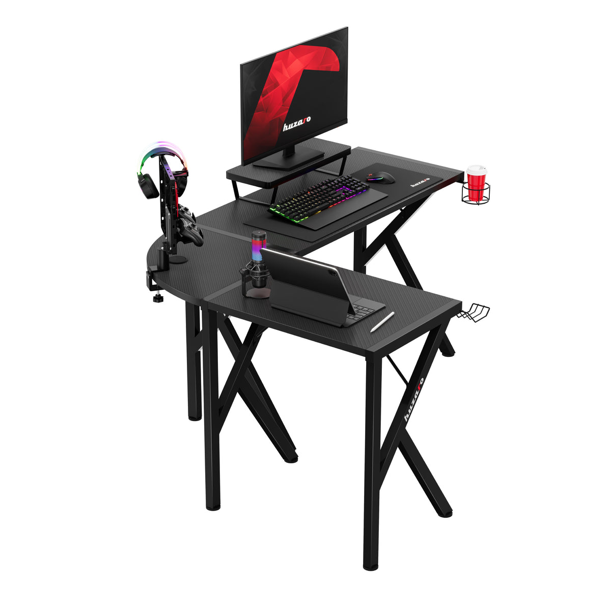Huzaro Hero 6.3 Black Eck-Gaming-Schreibtisch 154 cm
