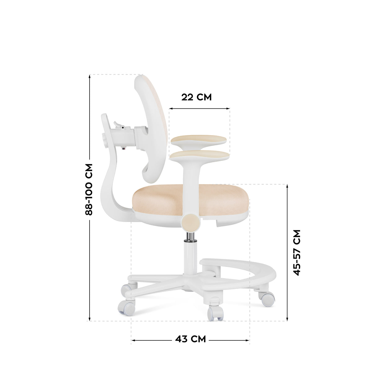Ergonomischer Schreibtischstuhl für Kinder Mark Adler Junior 3.6 Beige
