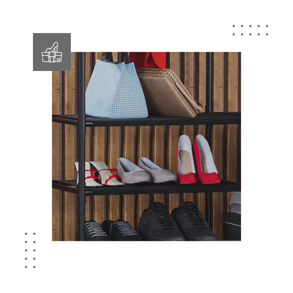 6 Ablagen für Schuhe und Accessoires