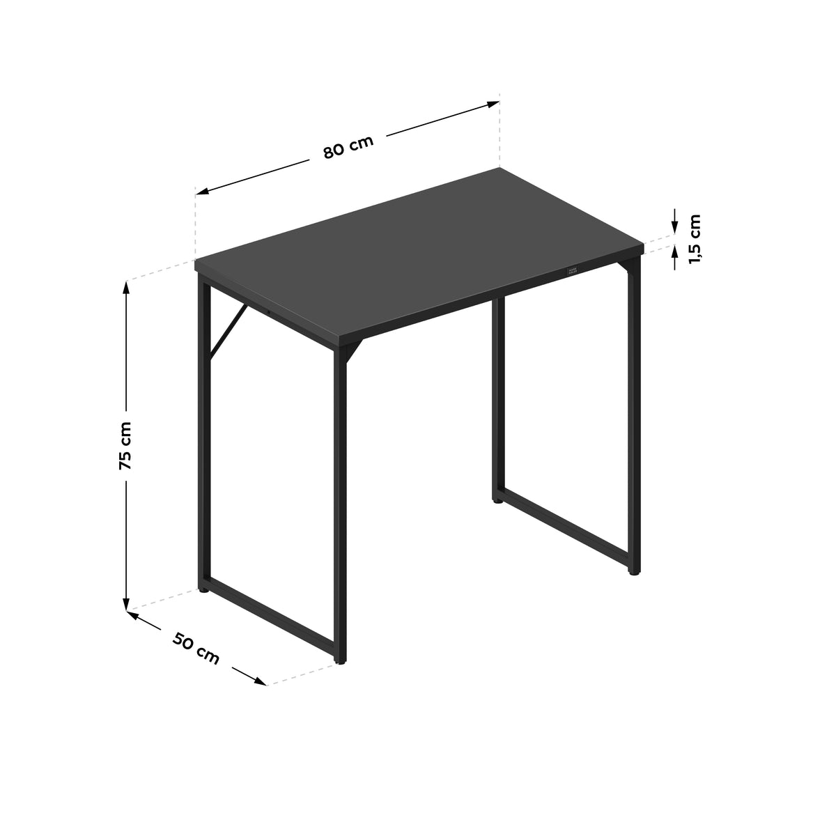 Schreibtisch Klein Mark Adler Leader 1.3 Schwarz 80 cm