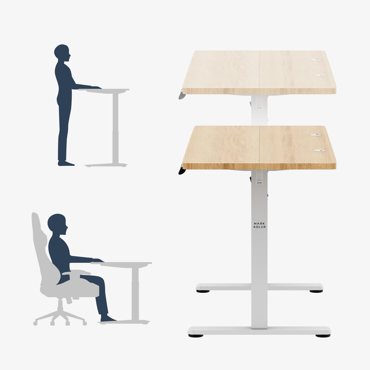 Für stehende und sitzende Arbeit
