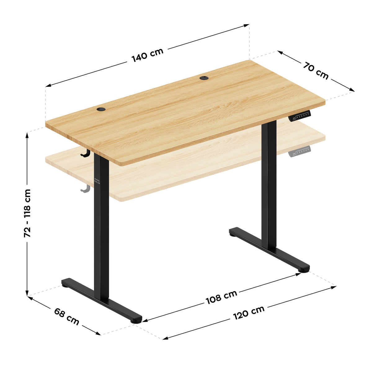 Elektrischer Schreibtisch Mark Adler Leader 7.3 Craft 140 cm