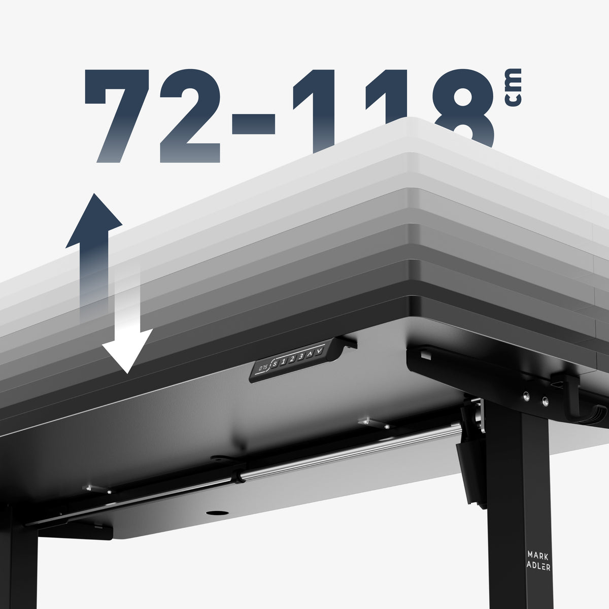 Elektrischer Schreibtisch Mark Adler Leader 7.3 Black 140 cm