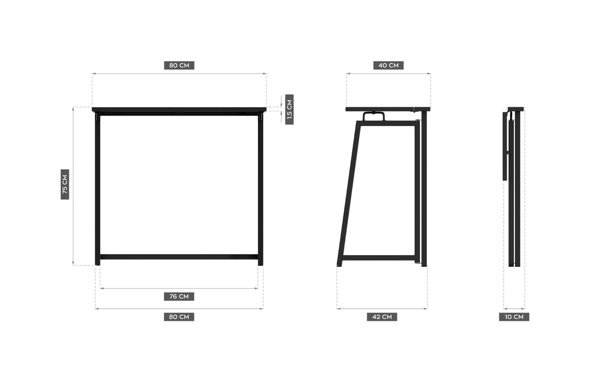 Klappschreibtisch Mark Adler Leader 1.5 Black 80 cm