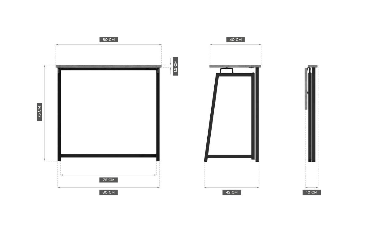 Klappschreibtisch Mark Adler Leader 1.5 Grey 80 cm