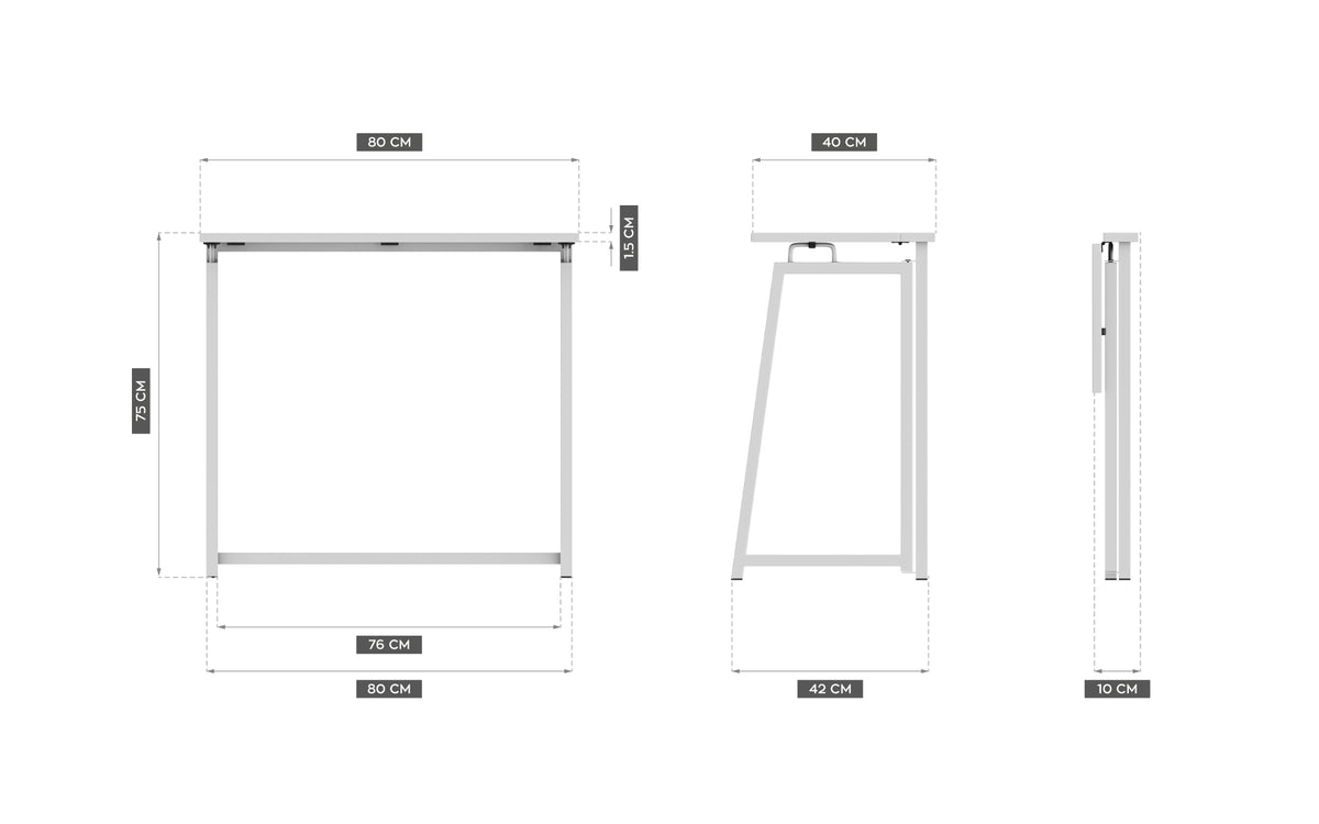 Klappschreibtisch Mark Adler Leader 1.5 White 80 cm