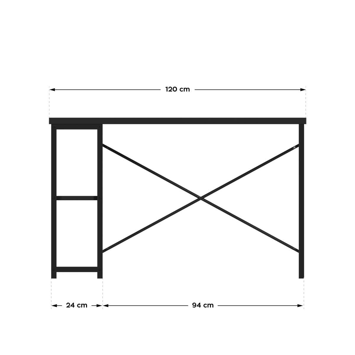 Schreibtisch mit Regalen Mark Adler Leader 2.0 Black 120 cm