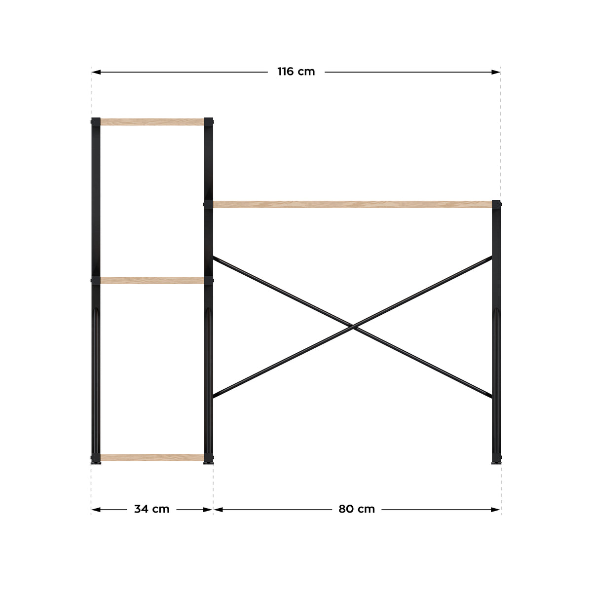 Schreibtisch mit Regalen Mark Adler Leader 3.5 Craft 116 cm